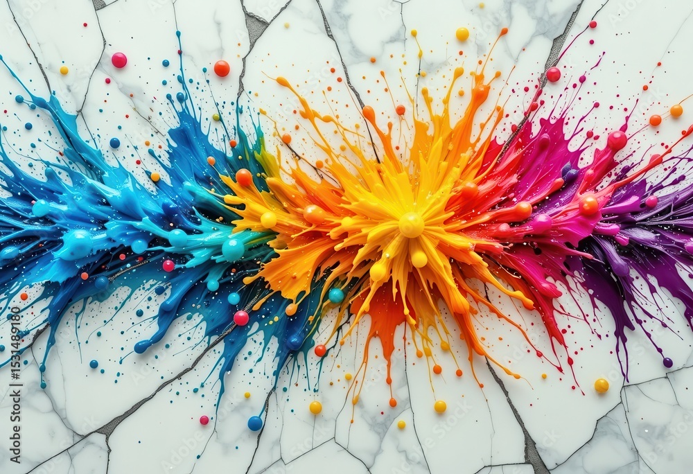 Fototapete colorful paint splashes create a vibrant and artistic background for computer screens
