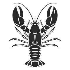 Silhouette of a crustacean reveals a detailed view, showing the lobster's claws and legs