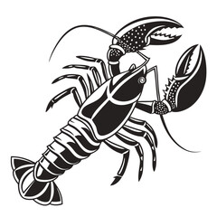 silhouette of a lobster showing detailed claws and carapace for design element