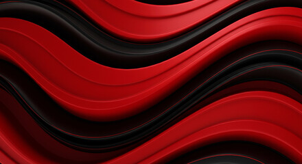 Abstract Red and Black Wavy Lines Background