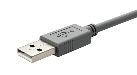 Close-up of a Grey USB Cable Connector