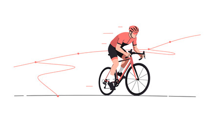 Cyclist Riding at Speed on Track