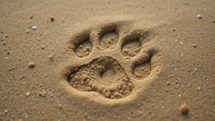Summer footsteps trace the sandy beach, a natural imprint of lion steps on the coast