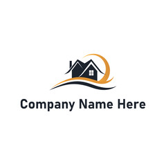 elegant-silhouette-of real estate logo with location