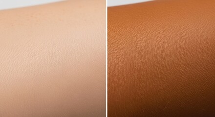 Comparison of caucasian and hispanic skin tones in close-up view
