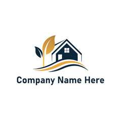 Fototapeta premium elegant-silhouette-of real estate logo with location