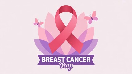 Obraz premium Breast cancer awareness day pink ribbon design