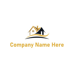 elegant-silhouette-of real estate logo with location