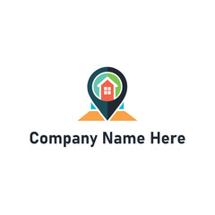 elegant-silhouette-of real estate logo with location