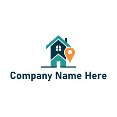 elegant-silhouette-of real estate logo with location