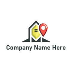 elegant-silhouette-of real estate logo with location