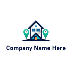 elegant-silhouette-of real estate logo with location