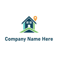 elegant-silhouette-of real estate logo with location