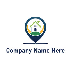 elegant-silhouette-of real estate logo with location