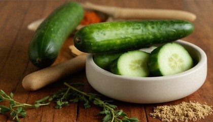 fresh cucumbers on a plate