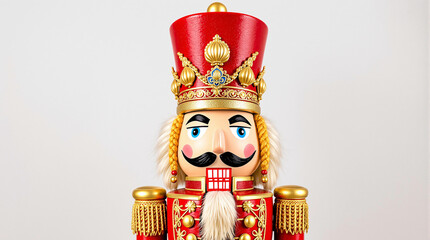 Christmas nutcracker figure white background