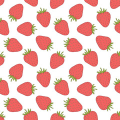 Strawberry seamless pattern vector illustration