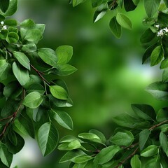 Obraz premium Bold green leaves showcase the vibrancy of nature against a gently blurred background evoking the serenity of spring or autumn SEAMLESS PATTERN