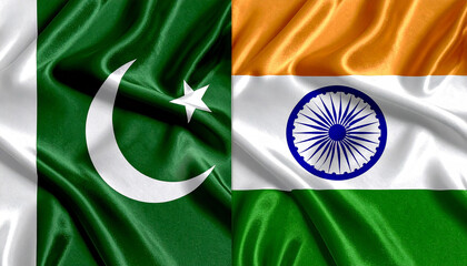 Flags of Pakistan and India