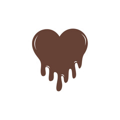 Melting chocolate heart
