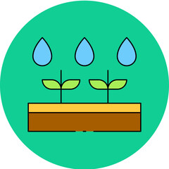 Watering plants single icon vector illustration