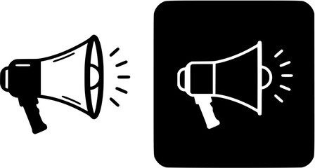 Six megaphone icons announcement marketing communication
