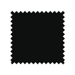 Black Fabric Swatch with Zigzag Edge - Vector Icon for Textile and Material Samples