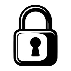 Secure Black Padlock Outline Icon - Symbol of Security, Privacy, and Access Control