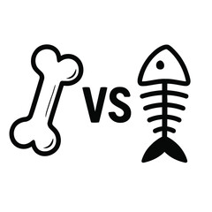 Bone versus Fish Skeleton - Dietary or Predation Comparison Icon