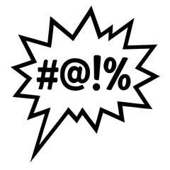 Vector Outline of Comic Speech Bubble with Censored Expletive Symbols