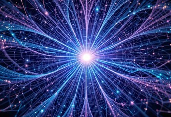 Obraz premium Vibrant abstract background with intricate light patterns for computer monitors