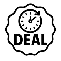 Limited Time Deal Icon with Clock - Special Offer Marketing Element