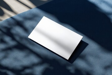 Classic Business Card Layout. Blue Back, Blank Template for Brand Address Contact