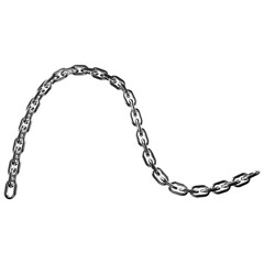 Wavy metal chain in dynamic curve