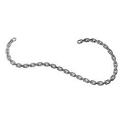 Curved silver chain with loose loop