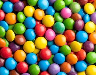 Obraz premium Close-Up of Colorful Candy Filling Background – Bright Sugar Sweets in Fun and Tasty Arrangement