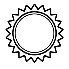 Blank Certificate Seal or Award with Sunburst Edge Vector Icon - Customizable Element for Recognition and Quality