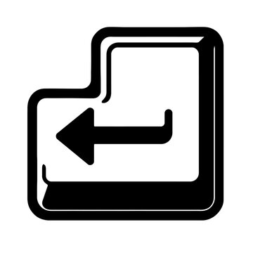 black enter key icon on white clip art preview