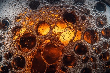 Beer Above. Frothy Lager Beer in Glass. Amber Drink Top View You Need!