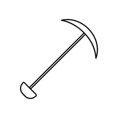 hand hoe line art on white background