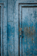 Worn blue door, Paris, France