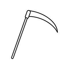 sickle line art on white background