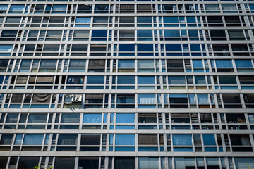 Huge housing estate building, Jardin Atlantique, Paris, France