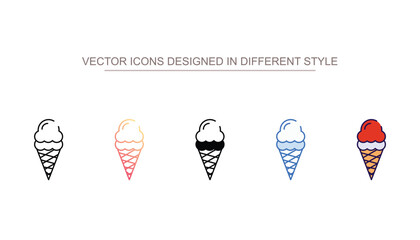 Ice cream cone icon design with white background stock illustration