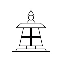 solar power generator line art on white background