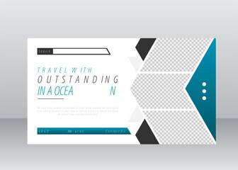 Trip website header design for travel agency 