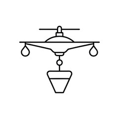 drone seed spreader line art on white background