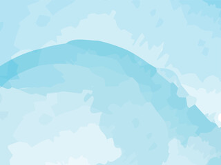 Abstract blue world map background with sky, water, and clouds, illustrating the ocean's summer waves