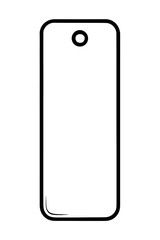 Simple Black and White Outline Icon of a Blank Bookmark or Tag