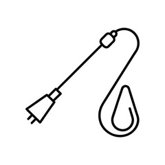 pressure washer line art on white background